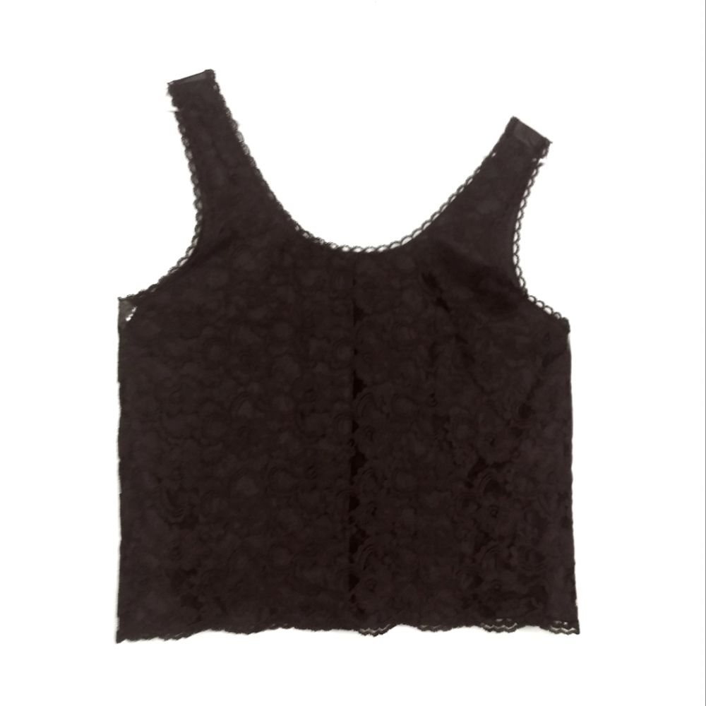 Chic h.i.s Vintage Y2k Lace Cami Top Babydoll Women's Size Medium Black Goth